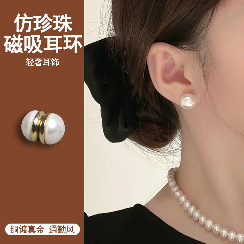 珍珠磁吸耳夾－商品主圖｜https://igowo.tw/