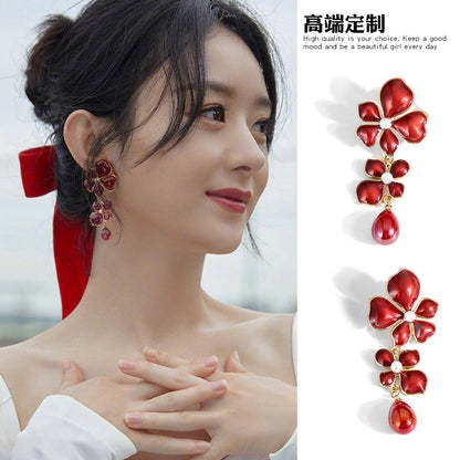 S925琺瑯花朵耳墜－商品主圖｜https://igowo.tw/