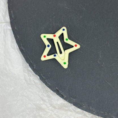 繽紛波點星星髮夾