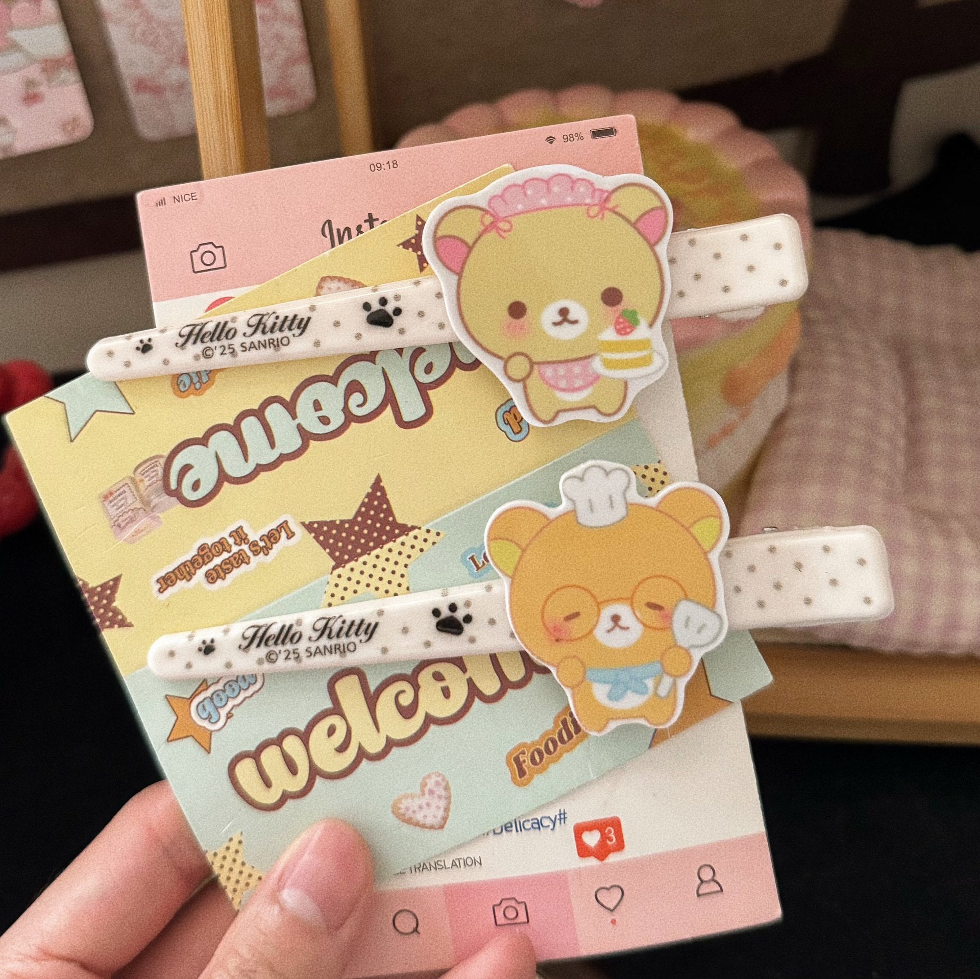 黃色甜點小熊髮夾－商品主圖｜https://igowo.tw/