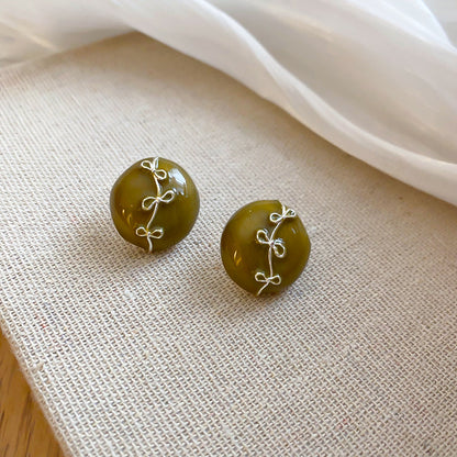 琺瑯蝴蝶結可調式耳環