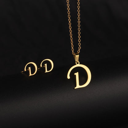 字母簡約耳釘