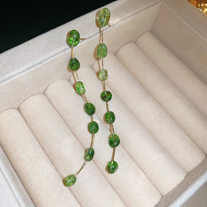 銀針新中式幾何小清新流蘇耳環輕奢高級感耳墜氣質百搭耳飾女批發