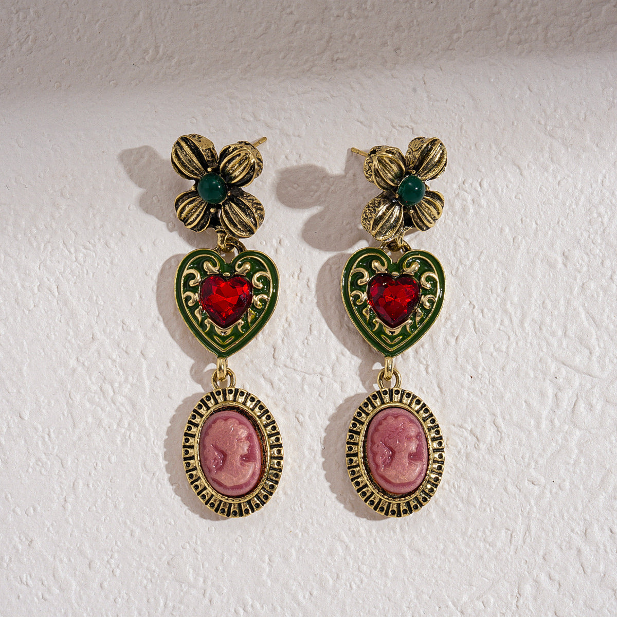 鋯石銀針花朵復古耳環－細節特寫58｜https://igowo.tw/