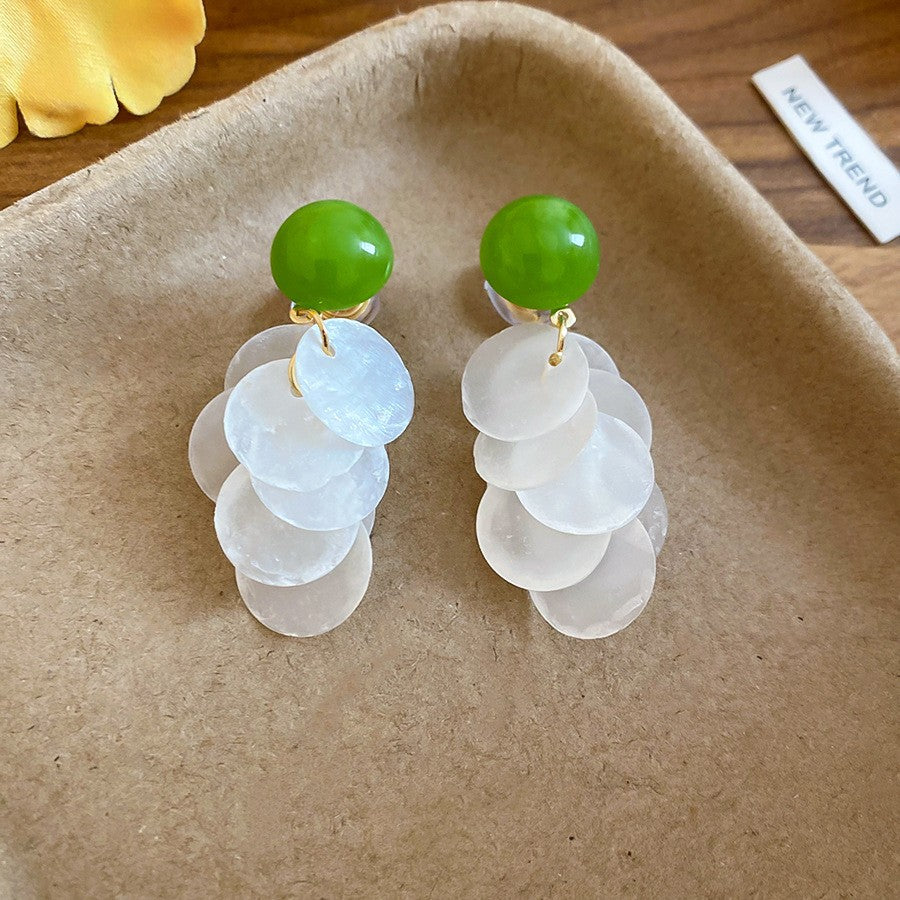 莫奈花園串珠系列耳釘多巴胺氛圍感甜美風耳環設計感小眾漂亮耳飾