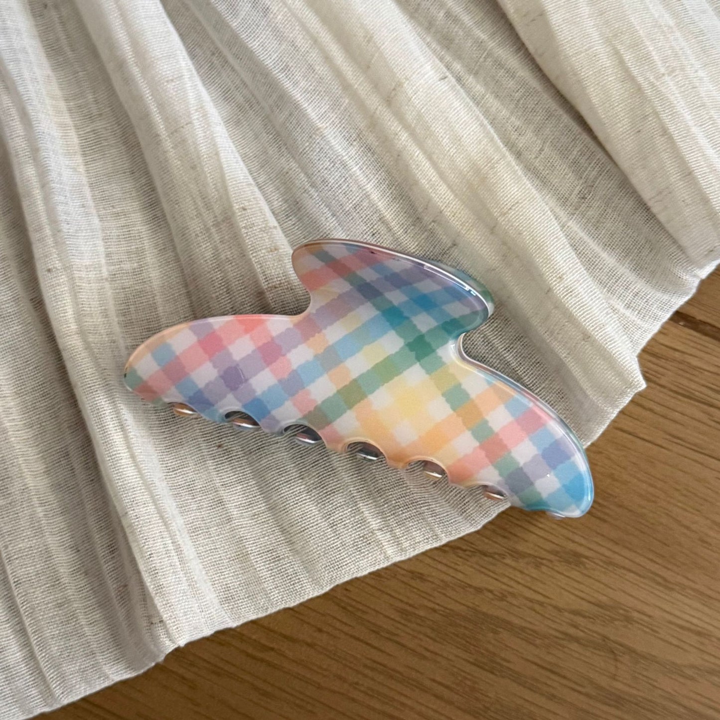 格紋簡約鯊魚夾