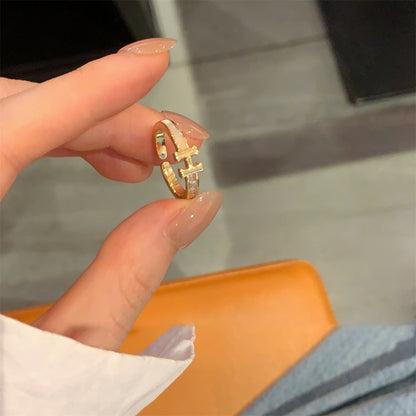 珍珠鋯石圓形多層戒指