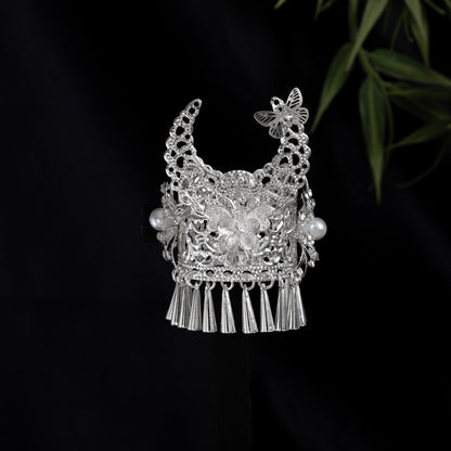 珍珠花朵流蘇鏤空飾品－細節特寫4｜https://igowo.tw/