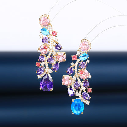 S925鋯石花朵微鑲耳釘－商品主圖｜https://igowo.tw/
