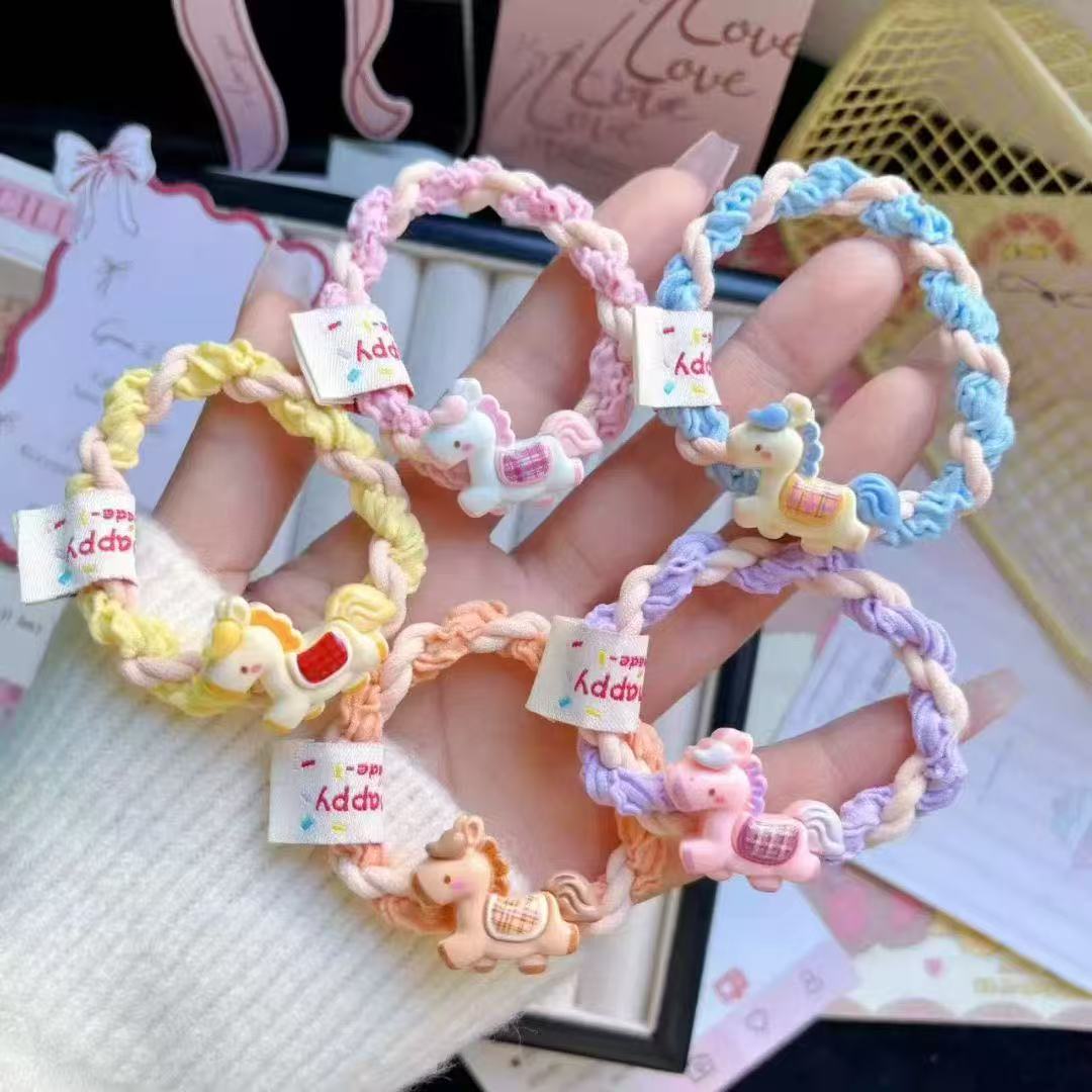 彈力繩卡通扭紋髮圈－第二視角實拍｜https://igowo.tw/
