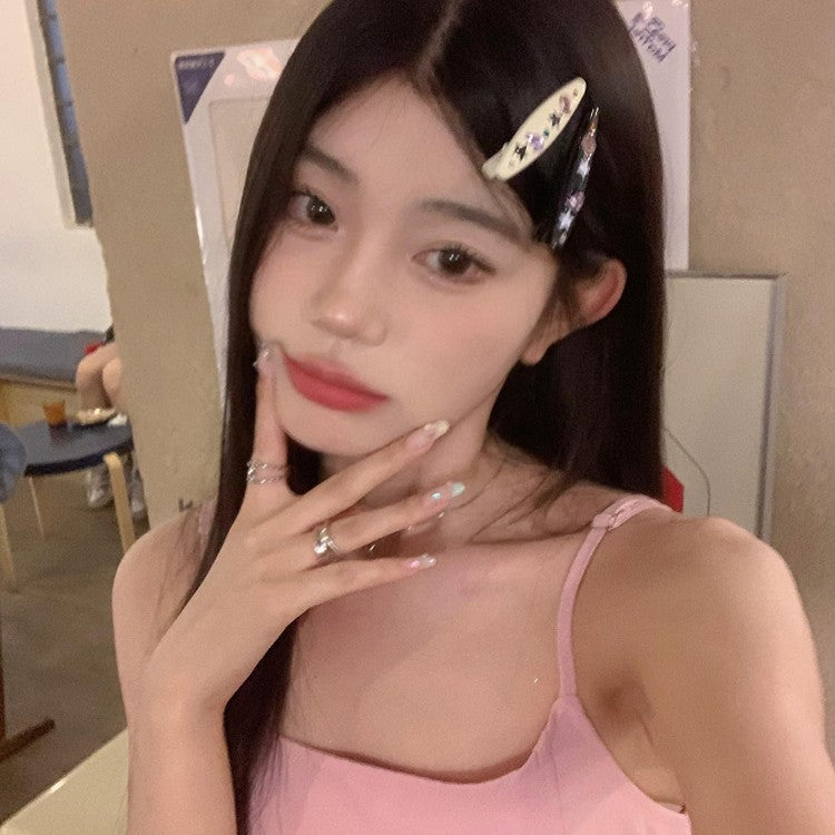 彩色鋯石星星髮夾－黑款細節｜https://igowo.tw/