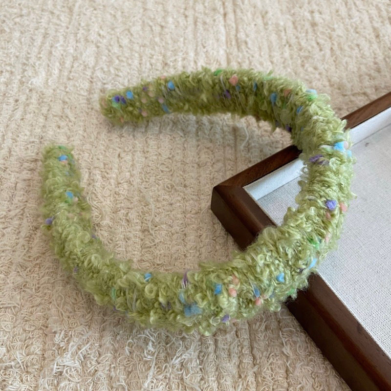 彩色絨面纏繞復古髮箍