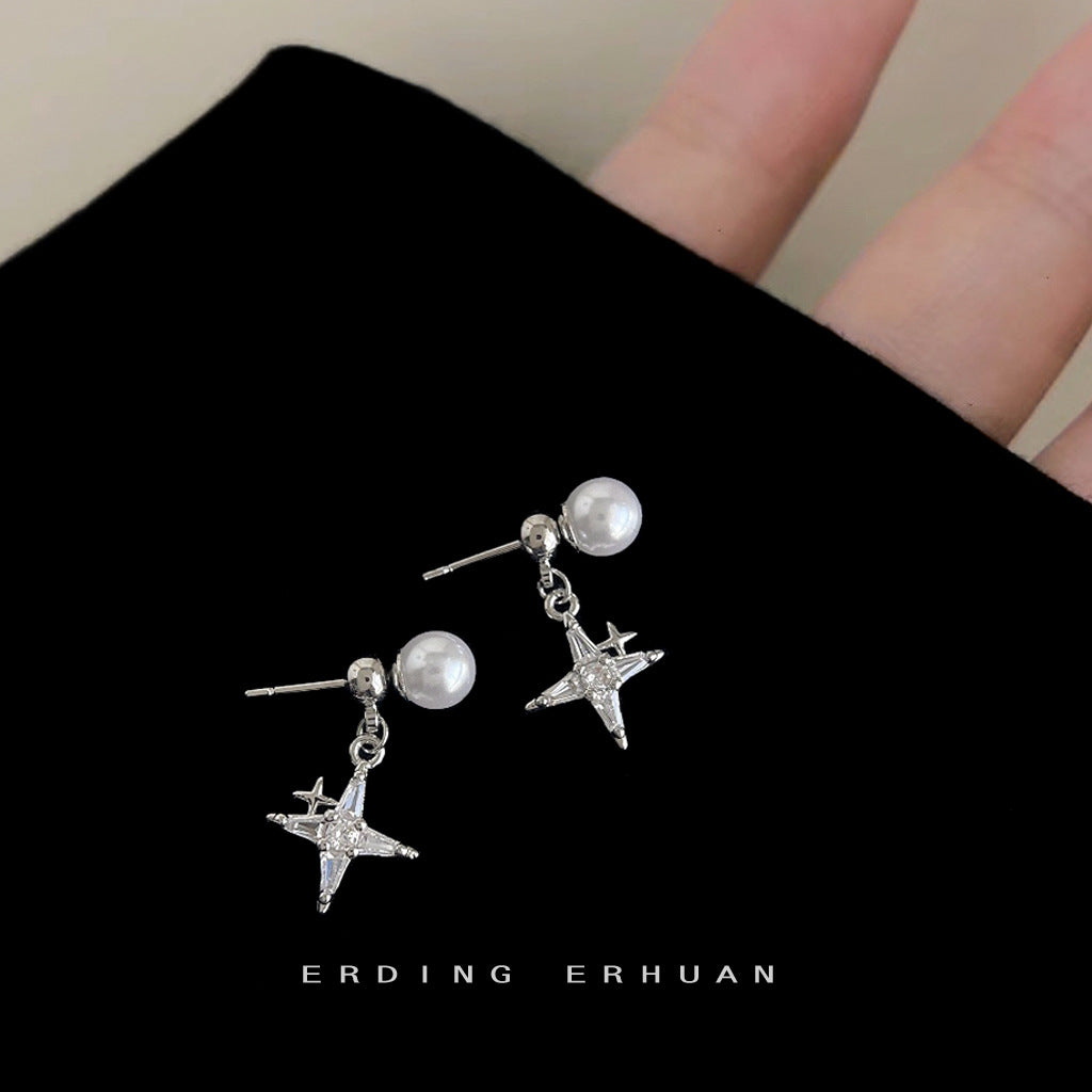鋯石星星兩用微鑲耳釘－商品主圖｜https://igowo.tw/