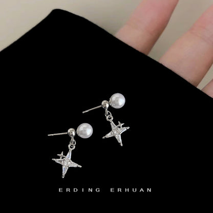 鋯石星星兩用微鑲耳釘－商品主圖｜https://igowo.tw/