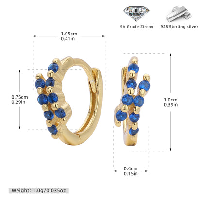 S925 歐美新款耳環INS極簡幾何鑲鋯耳飾輕奢小眾百搭飾品
