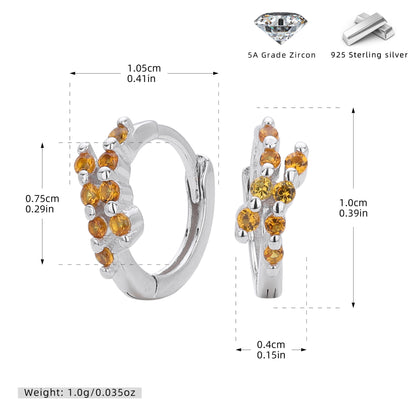 S925 歐美新款耳環INS極簡幾何鑲鋯耳飾輕奢小眾百搭飾品