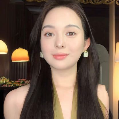 度假風水滴拉菲草耳環小清新時尚簡約百搭耳釘設計感小眾耳飾批發