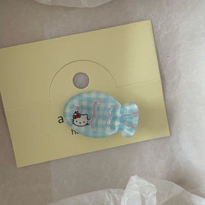貓咪魚尾髮夾－粉色領結髮夾款細節1｜https://igowo.tw/