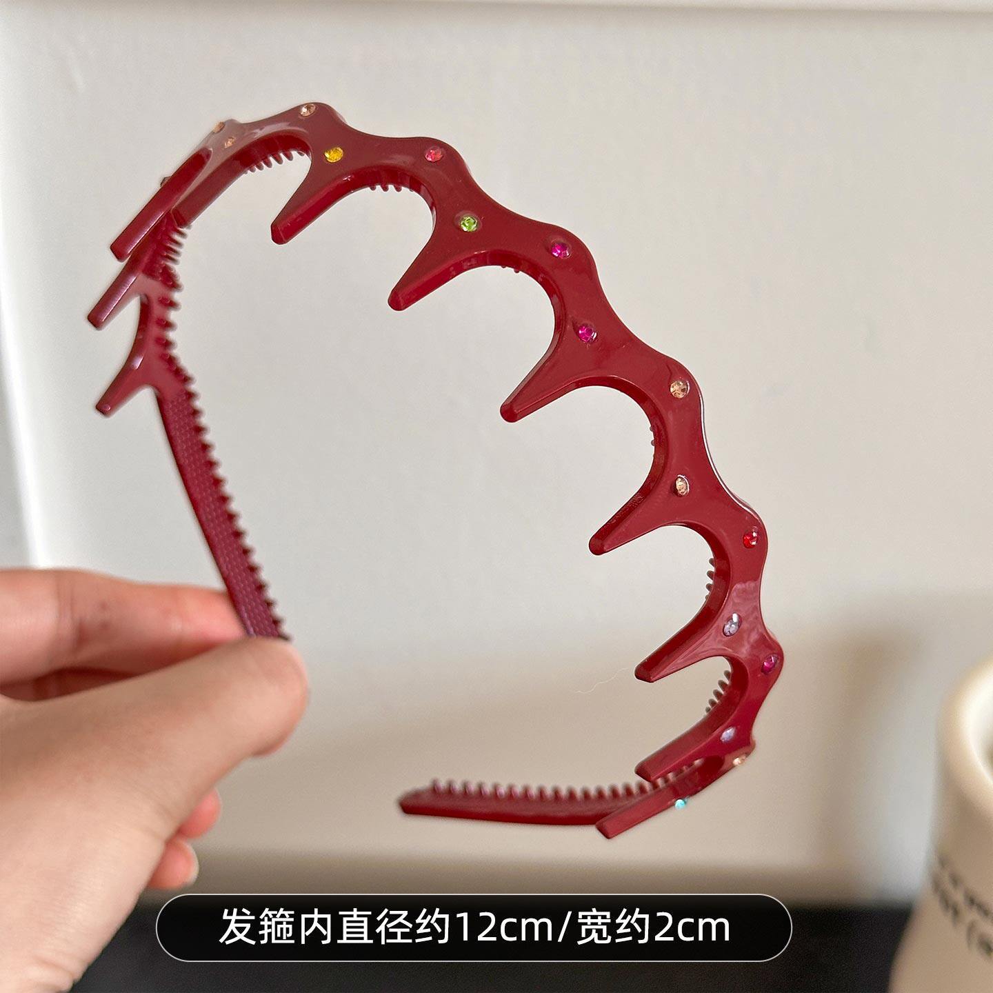 彩色鋯石波浪簡約髮箍
