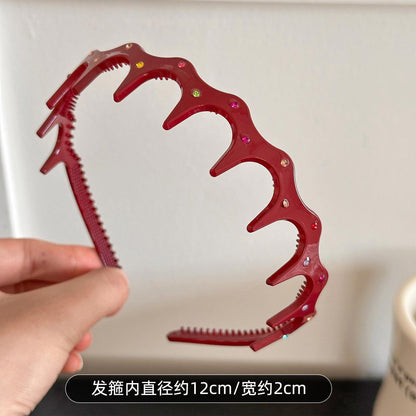 彩色鋯石波浪簡約髮箍