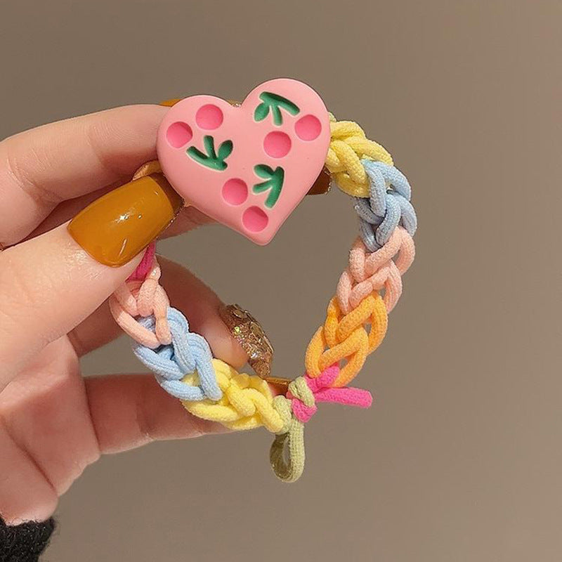 草莓編織髮圈