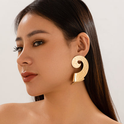 金屬扇形不規則耳環