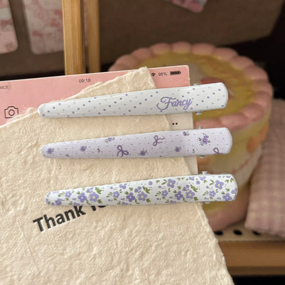 紫色金屬碎花髮夾－商品主圖｜https://igowo.tw/