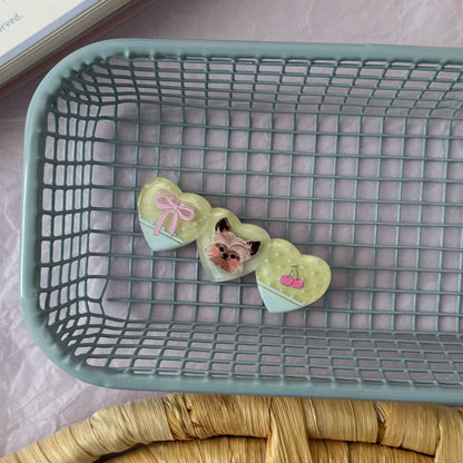 小狗愛心髮夾