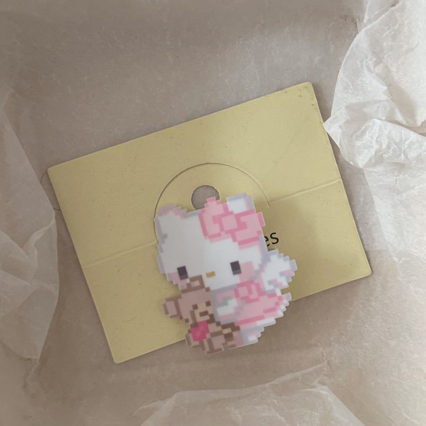 粉色壓克力貓咪髮夾