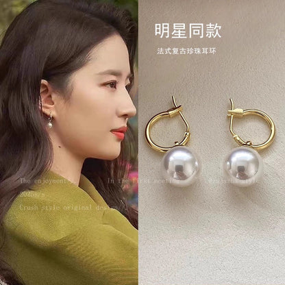 珍珠素圈復古耳扣－商品主圖｜https://igowo.tw/