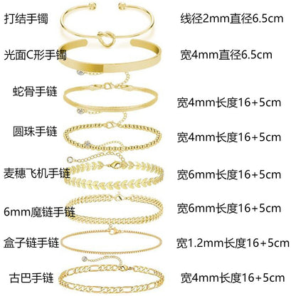 不銹鋼愛心開口手鐲組