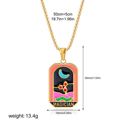彩色星星方形墜飾項鍊－細節特寫22｜https://igowo.tw/