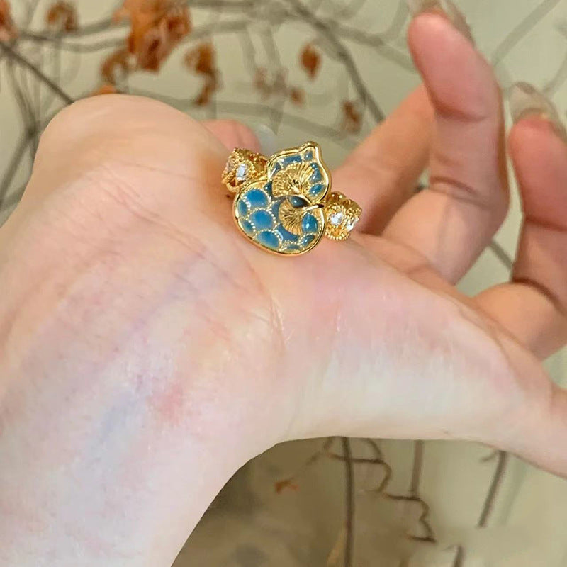 沙金蝴蝶戒指－細節特寫4｜https://igowo.tw/
