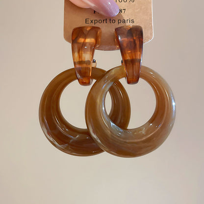 棕色豹紋菱形流蘇耳環－細節特寫8｜https://igowo.tw/