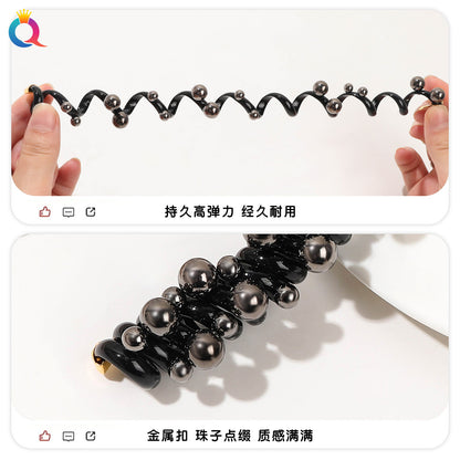 珍珠簡約髮圈－第二視角實拍｜https://igowo.tw/