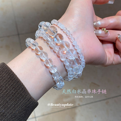 白水晶串珠手鏈新中式個性手串時尚百搭手環小眾高級感手飾女批發