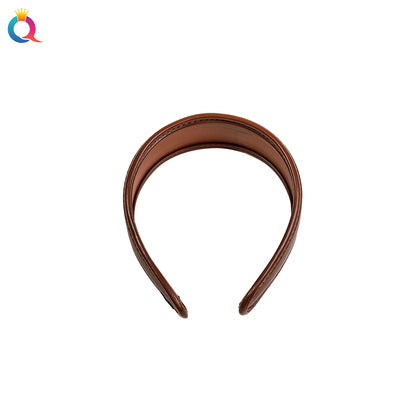 皮革寬版簡約髮箍－細節特寫2｜https://igowo.tw/