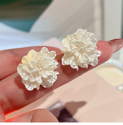 跨境甜美優雅花朵愛心珍珠耳釘小眾時尚文藝風耳環個性百搭耳飾女