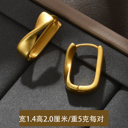 沙金扭紋復古耳釘