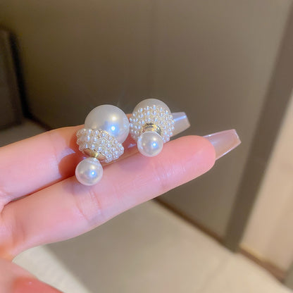 銀針鋯石愛心蝴蝶結人魚姬珍珠耳環韓國高級感氣質耳釘耳飾批發女