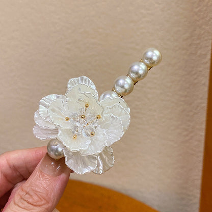 山茶花復古髮夾