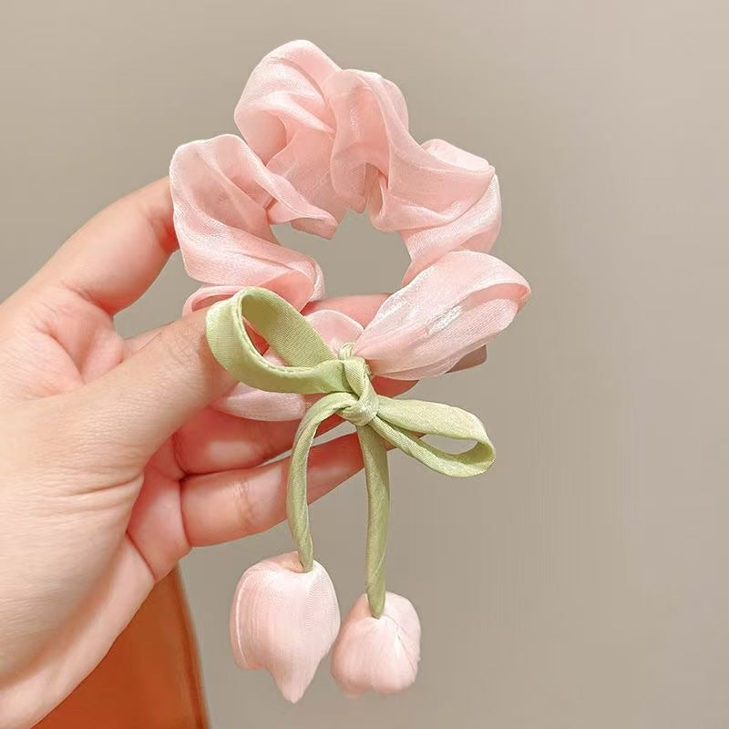 鬱金香大腸圈髮圈