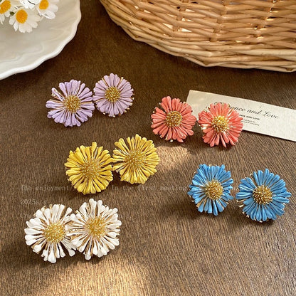太陽花朵耳釘