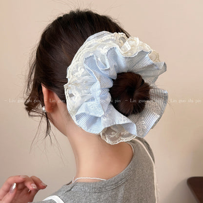 蕾絲大腸圈髮圈－商品主圖｜https://igowo.tw/