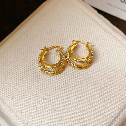 金色金屬簡約耳環－38#耳扣-金色款細節34｜https://igowo.tw/