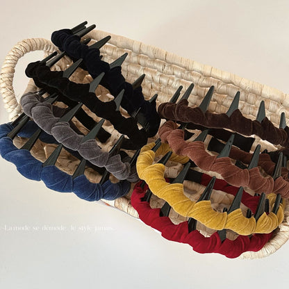 絨面波浪復古髮箍－商品主圖｜https://igowo.tw/