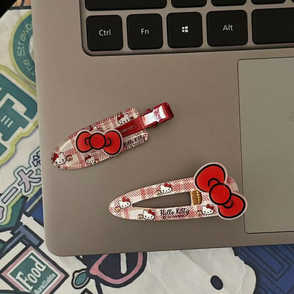 貓咪三角形髮夾－貓咪紅色三角夾款實拍｜https://igowo.tw/