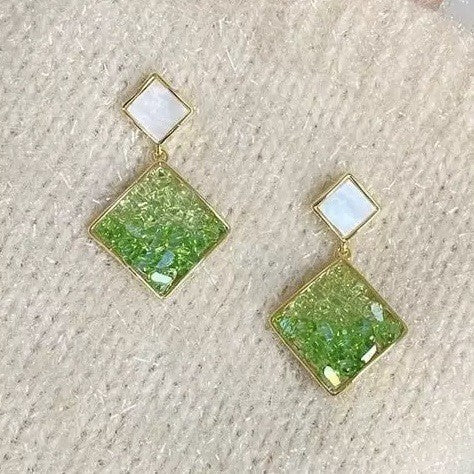銀針水晶花朵流蘇耳環設計感小眾耳釘夏季海邊小清新甜美百搭耳飾