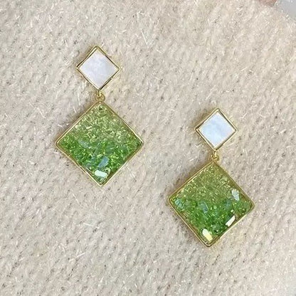 銀針水晶花朵流蘇耳環設計感小眾耳釘夏季海邊小清新甜美百搭耳飾