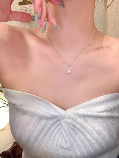 鋯石鈦鋼水滴項鍊